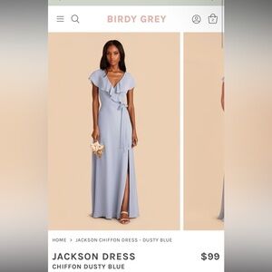 Birdy Grey Bridesmaid Dress - Jackson style in Chiffon Dusty Blue